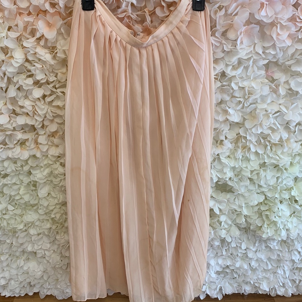 Pink ruffle maxi skirt S